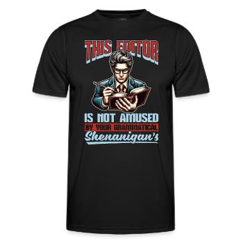 This Editor Is Not Amused By Publisher Book Editor - Männer Funktions-T-Shirt - Schwarz - Vorne - AI Model Male 178 dark (178cm)