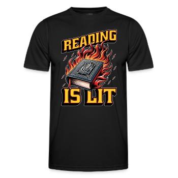 Literature Teacher Reading Is Lit Educator Bookish - Männer Funktions-T-Shirt - Schwarz - Vorne - AI Model Male 178 dark (178cm)