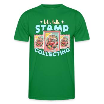 Stamp Collector Let's Talk Stamp Lover Philately - Men's Functional T-Shirt - kelly green - Front - AI Model Male 178 dark (178cm)