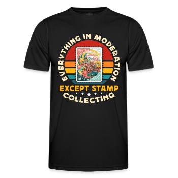 Stamp Collector Everything In Moderation Collector - Men's Functional T-Shirt - black - Front - AI Model Male 178 dark (178cm)