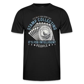 Stamp Collector It's Ok If You Don't Philately - Men's Functional T-Shirt - black - Front - AI Model Male 178 dark (178cm)