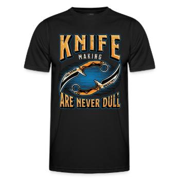 Blade Forging Knife Makers Are Never Dull Forging - Männer Funktions-T-Shirt - Schwarz - Vorne - AI Model Male 178 dark (178cm)