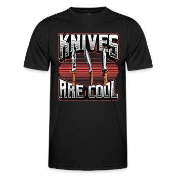 Blade Forging Knives Are Cool Loves Blade Crafting - Men's Functional T-Shirt - black - Front - AI Model Male 178 dark (178cm)