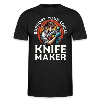 Blade Forging Support Your Local Blade Crafter - Men's Functional T-Shirt - black - Front - AI Model Male 178 dark (178cm)