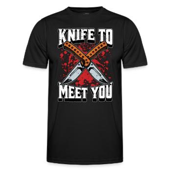 Blade Forging Knife To Meet You Blade Crafting - Men's Functional T-Shirt - black - Front - AI Model Male 178 dark (178cm)
