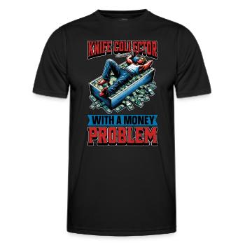Blade Forging Knife Collector With Blade Crafting - Men's Functional T-Shirt - black - Front - AI Model Male 178 dark (178cm)