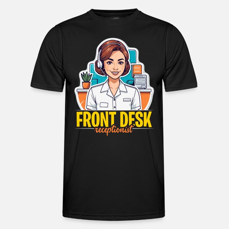 Receptionist Front Desk Receptionist Office Worker Männer Funktions-T-Shirt