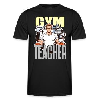 Instructeur d’éducation physique Professeur d’éducation physique Éducateur d’éducation physique Enseignant d’éducation physique - T-shirt sport Homme - noir - Devant - AI Model Male 178 dark (178cm)