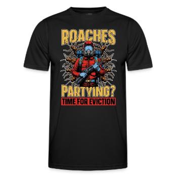 Pest Control Roaches Partying Time Spraying Bugs - Männer Funktions-T-Shirt - Schwarz - Vorne - AI Model Male 178 dark (178cm)