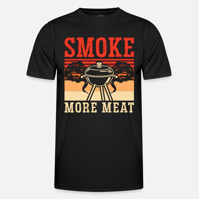 Pulled Pork BBQ Smoke More Meat Barbecue Lover Männer Funktions-T-Shirt