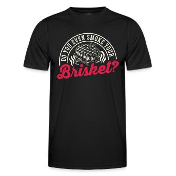 Brisket Barbeque Do You Even Smoke Beef Brisket - Men's Functional T-Shirt - black - Front - AI Model Male 178 dark (178cm)