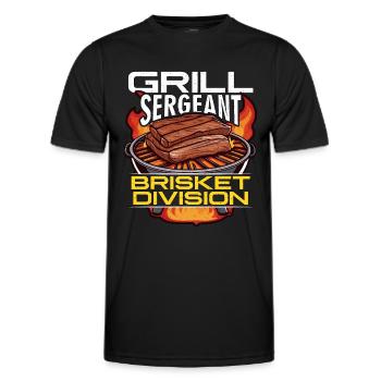 Brisket Barbeque Grill Sergeant Brisket Grilling - Männer Funktions-T-Shirt - Schwarz - Vorne - AI Model Male 178 dark (178cm)