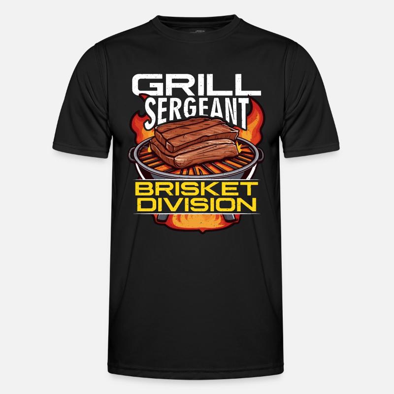 Brisket Barbeque Grill Sergeant Brisket Grilling Men's Functional T-Shirt