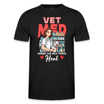 Vet Med Where The Wild Things Veterinary Practice - Männer Funktions-T-Shirt - Schwarz - Vorne - AI Model Male 178 dark (178cm)