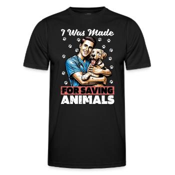Veterinary Technician I Was Made For Animal Lover - Men's Functional T-Shirt - black - Front - AI Model Male 178 dark (178cm)