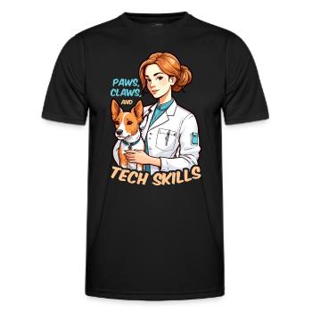 Veterinary Technician Paws Claws And Veterinarian - Men's Functional T-Shirt - black - Front - AI Model Male 178 dark (178cm)