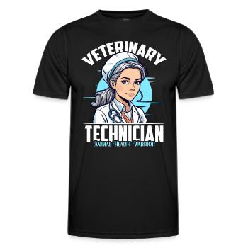 Veterinary Technician Animal Health Veterinarian - Men's Functional T-Shirt - black - Front - AI Model Male 178 dark (178cm)