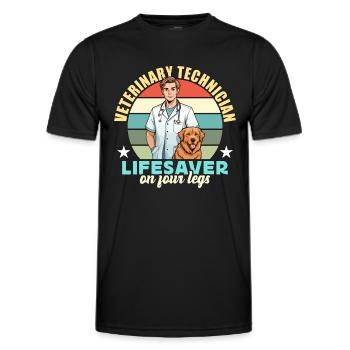 Veterinary Technician Lifesaver On Veterinarian - Men's Functional T-Shirt - black - Front - AI Model Male 178 dark (178cm)