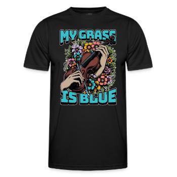Fiddle My Grass Is Blue Music Lover Fiddle Player - Men's Functional T-Shirt - black - Front - AI Model Male 178 dark (178cm)