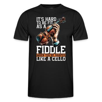 Fiddle It's Hard To Be Fit As A String Instrument - Men's Functional T-Shirt - black - Front - AI Model Male 178 dark (178cm)