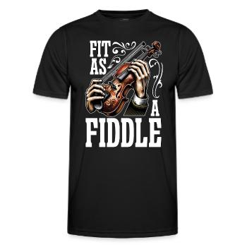 Fiddle Fit As A Fiddle Musician Violin Music Lover - Men's Functional T-Shirt - black - Front - AI Model Male 178 dark (178cm)