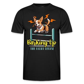 Entraînement à l’agilité canine Aboyer l’amoureux des animaux - T-shirt sport Homme - noir - Devant - AI Model Male 178 dark (178cm)