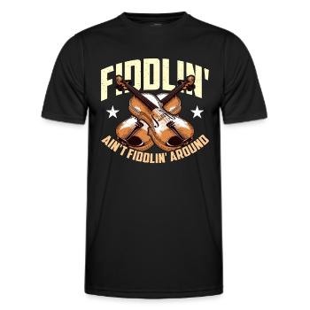 Fiddle Fiddlin' Ain't Fiddlin' Around Music Lover - Men's Functional T-Shirt - black - Front - AI Model Male 178 dark (178cm)