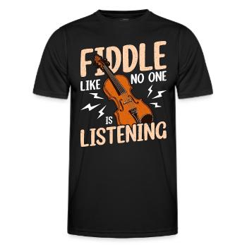 Fiddle Like No One's Listening String Instrument - Men's Functional T-Shirt - black - Front - AI Model Male 178 dark (178cm)