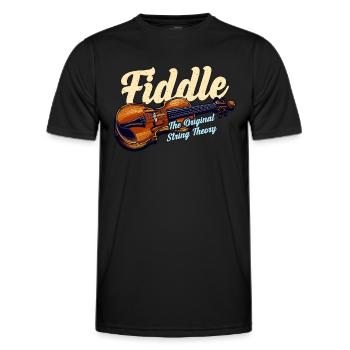 Fiddle The Original String Theory Country Music - Men's Functional T-Shirt - black - Front - AI Model Male 178 dark (178cm)
