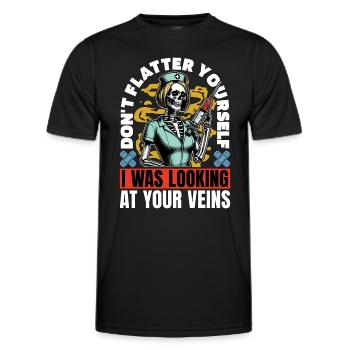 Nurse Practitioner Don't Flutter Nursing Assistant - Men's Functional T-Shirt - black - Front - AI Model Male 178 dark (178cm)