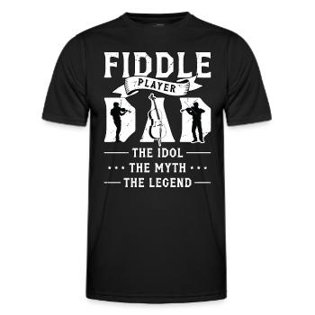 Fiddle Player Dad The Idol The Myth Violinist - Men's Functional T-Shirt - black - Front - AI Model Male 178 dark (178cm)