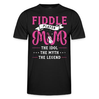 Fiddle Player Mom The Idol Loves Country Music - Men's Functional T-Shirt - black - Front - AI Model Male 178 dark (178cm)