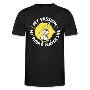 Fiddle Player My Passion My Fiddle Violin Player - Men's Functional T-Shirt - black - Front - AI Model Male 178 dark (178cm)
