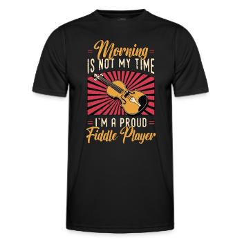 Fiddle Player Morning Is Not My Time Violinist - Men's Functional T-Shirt - black - Front - AI Model Male 178 dark (178cm)