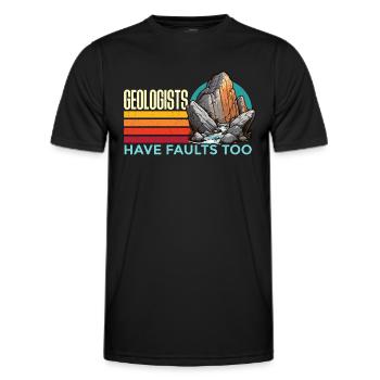 Les géologues ont aussi des failles Aime la collecte de roches - T-shirt sport Homme - noir - Devant - AI Model Male 178 dark (178cm)