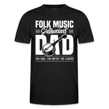 Folk Music Enthusiast Dad The Idol The Musician - Men's Functional T-Shirt - black - Front - AI Model Male 178 dark (178cm)