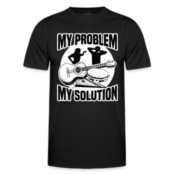 Folk Music Enthusiast My Problem My Pictogram Dad - Men's Functional T-Shirt - black - Front - AI Model Male 178 dark (178cm)