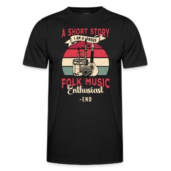 Folk Music Enthusiast A Short Story I Am Musician - Men's Functional T-Shirt - black - Front - AI Model Male 178 dark (178cm)
