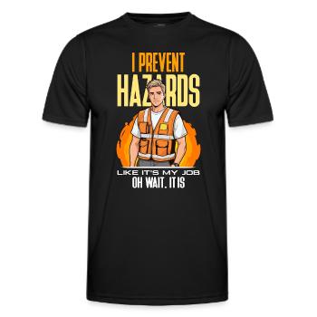 Safety Officer I Prevent Hazards Safety Management - Men's Functional T-Shirt - black - Front - AI Model Male 178 dark (178cm)
