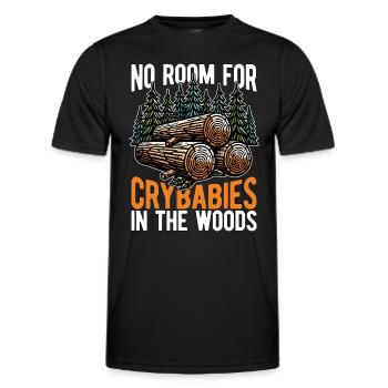 Logging No Room For Crybabies In The Arborist - Men's Functional T-Shirt - black - Front - AI Model Male 178 dark (178cm)