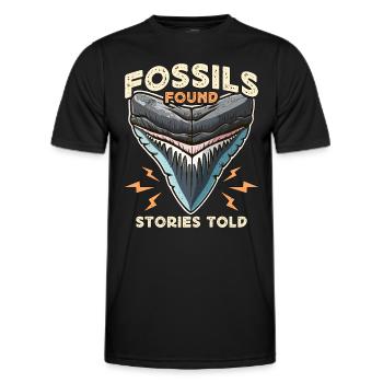 Fossil Hunter Fossils Found Stories Told Geologist - Männer Funktions-T-Shirt - Schwarz - Vorne - AI Model Male 178 dark (178cm)