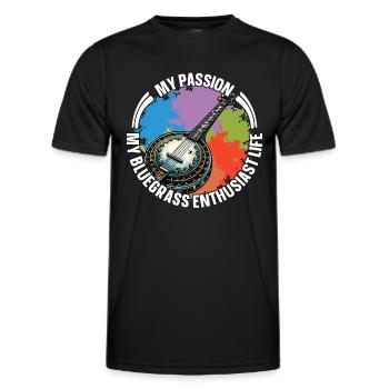 Bluegrass Music My Passion My Bluegrass Musician - Männer Funktions-T-Shirt - Schwarz - Vorne - AI Model Male 178 dark (178cm)