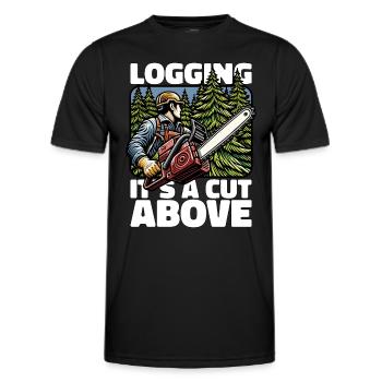Logging It's A Cut Above Lumber Worker Logger - Männer Funktions-T-Shirt - Schwarz - Vorne - AI Model Male 178 dark (178cm)