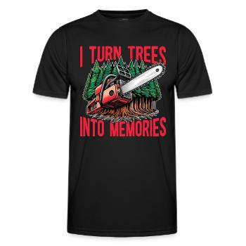 Logging I Turn Trees Into Memories Lumber Worker - Männer Funktions-T-Shirt - Schwarz - Vorne - AI Model Male 178 dark (178cm)