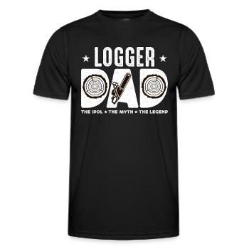 Papa bûcheron L’idole Le mythe Le bûcheron - T-shirt sport Homme - noir - Devant - AI Model Male 178 dark (178cm)