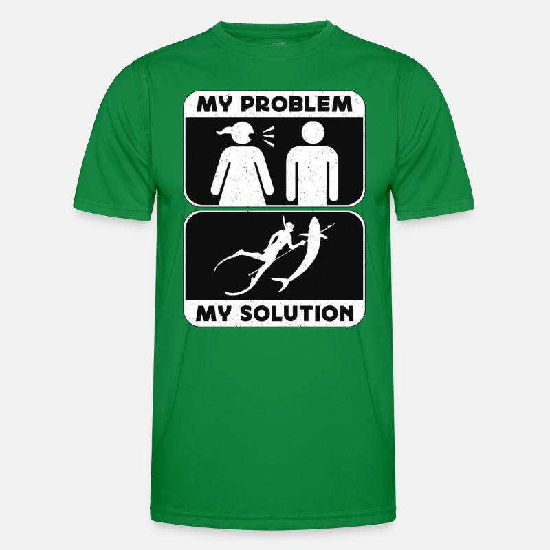 Spearfishing My Problem My Solution Pictogram Dad Männer Funktions-T-Shirt