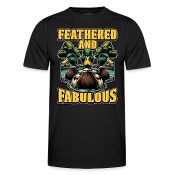 Mallard Duck Feathered And Fabulous Water Bird - Men's Functional T-Shirt - black - Front - AI Model Male 178 dark (178cm)