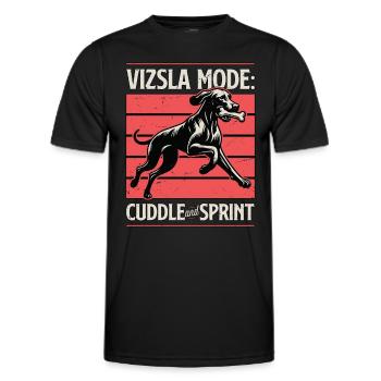 Vizsla Mode Cuddle And Sprint Dog Lover Pet Owner - Men's Functional T-Shirt - black - Front - AI Model Male 178 dark (178cm)