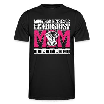 Labrador Retriever Passionnée Maman L’Amoureuse des Animaux - T-shirt sport Homme - noir - Devant - AI Model Male 178 dark (178cm)