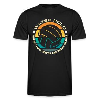 Water Polo Where I Make Waves And Water Sports - Männer Funktions-T-Shirt - Schwarz - Vorne - AI Model Male 178 dark (178cm)
